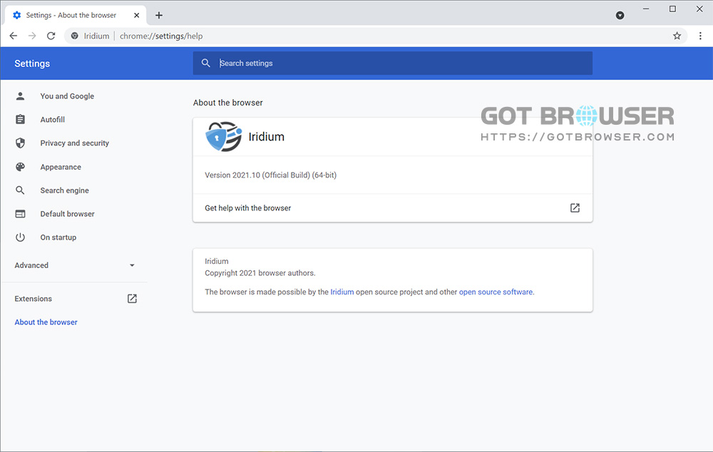 Iridium Browser 2023 for Windows